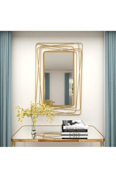 Shop Vivian Lune Home Abstract Rectangular Wall Mirror In Gold