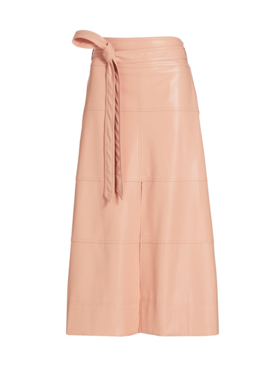 Shop Tanya Taylor Women's Hudson Tie-waist Midi-skirt In Pale Peach
