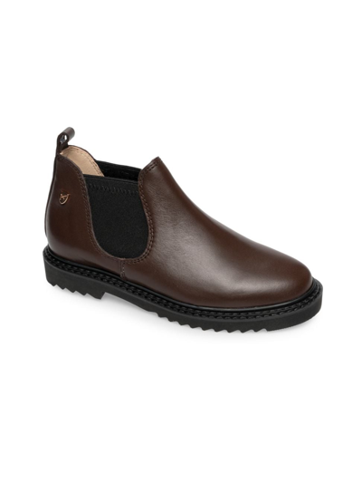 Shop Venettini Little Kid's & Kid's Tyra Leather Chelsea Boots In Brown