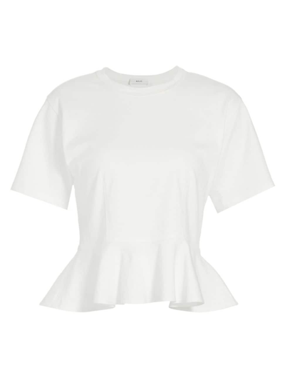Shop A.l.c Women's Roxy Cotton Peplum T-shirt In White