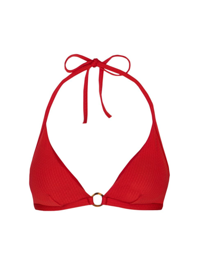 Shop Vilebrequin Women's Flechett O-ring Triangle Bikini Top In Moulin Rouge