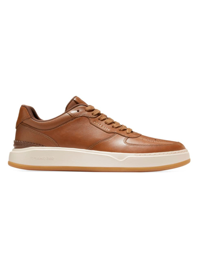 Shop Cole Haan Men's Grandpro Crossover Leather Low-top Sneakers In British Tan Ivory