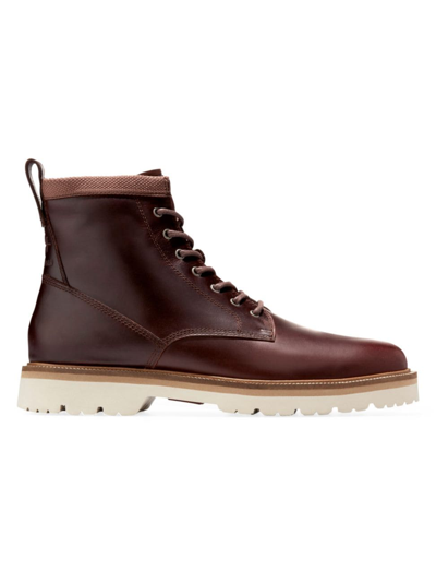 Shop Cole Haan Men's American Classics Leather Lug-sole Ankle Boots In Woodbury Egret