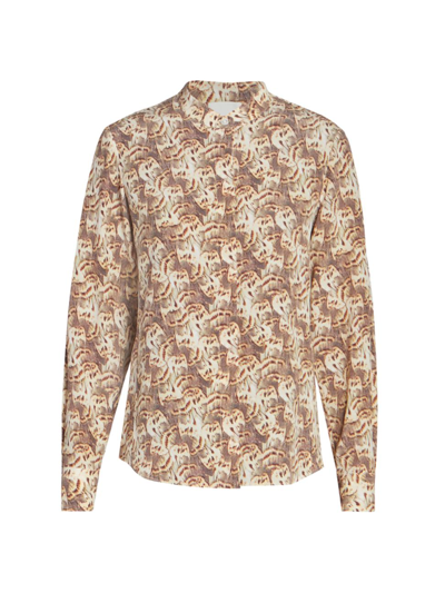 Shop Isabel Marant Women's Ilda Abstract Silk-blend Shirt In Natural