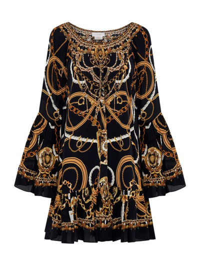 Shop Camilla Women's Abstract-print Silk A-line Minidress In Coast To Coast