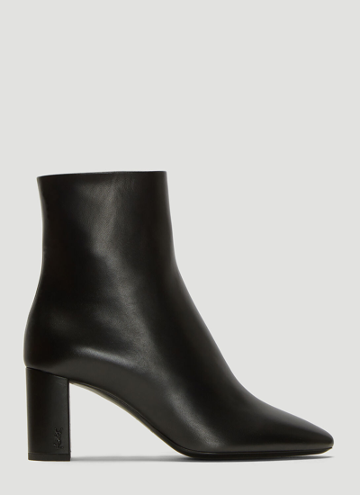 Shop Saint Laurent Lou Ankle Boots In Black