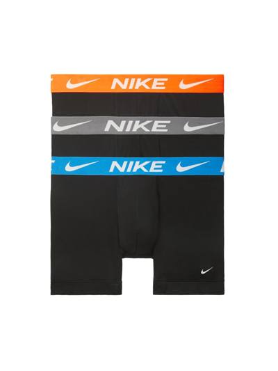 Shop Nike Men's 3-pack Dri-fit Essential Boxer Brief Set In Black Blue Grey Orange