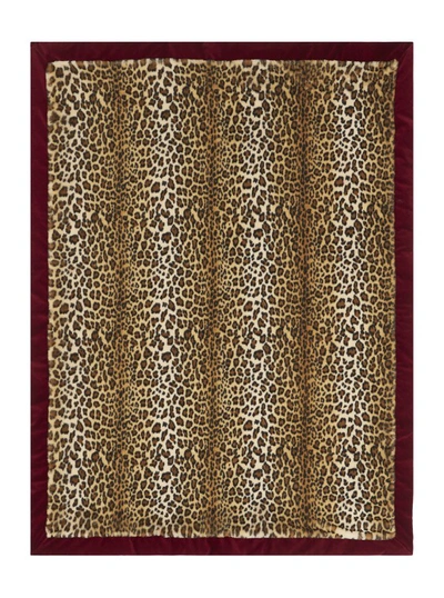 Shop Etro Multicolor Reversible Blanket With Pailsey And Animalier Motif In Fur
