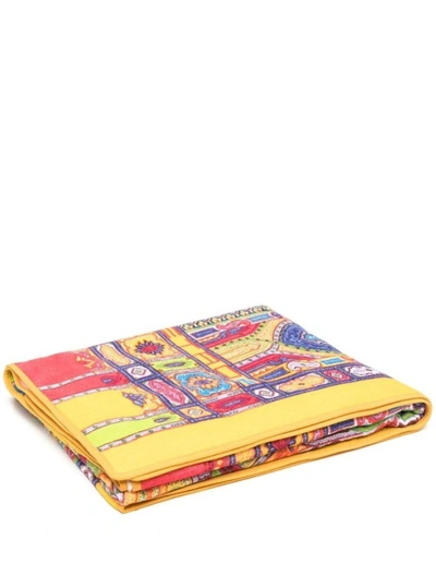 Shop Etro Multicolor Beach Towel With Paisley Ornamental Print In Cotton Terry