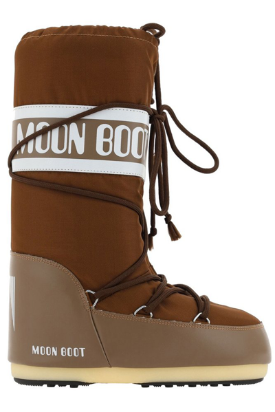 Shop Moon Boot Icon Junior Lace In Brown
