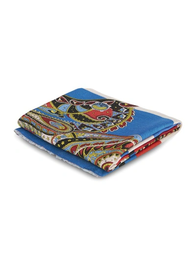 Shop Etro Wool Blanket In Multicolor