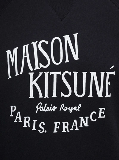Shop Maison Kitsuné Palais Royal Crewneck Sweatshirt With Logo In Black Cotton