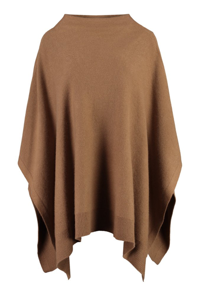 Shop Vince Knitted Poncho In Brown