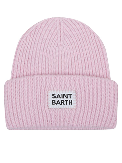 Shop Mc2 Saint Barth Logo Patch Beanie In Pink