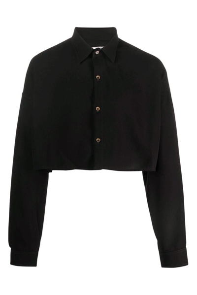 Shop Société Anonyme Cropped Overshirt In Black