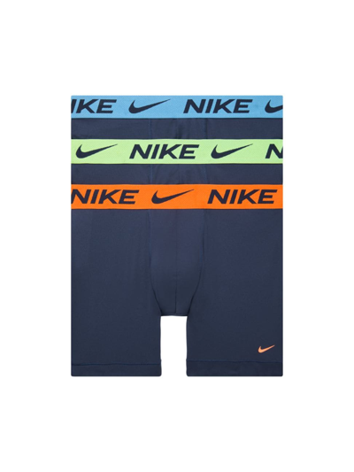 Shop Nike Men's Dri-fit Adv Micro Briefs 3-pack In Navy Blue Green Orange