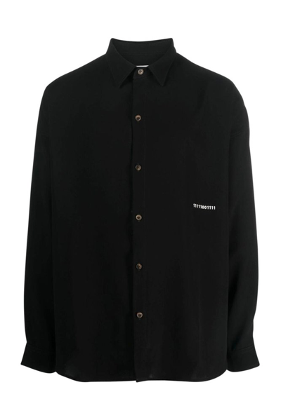 Shop Société Anonyme Button Embroidered Buttoned Overshirt In Black