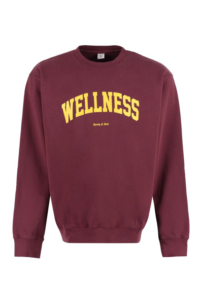 Shop Sporty And Rich Sporty & Rich Logo Printed Crewneck Sweatshirt In Red