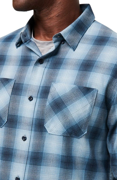 Shop Travismathew Cloud Plaid Flannel Button-up Shirt In Total Eclipse/ Ash Blue