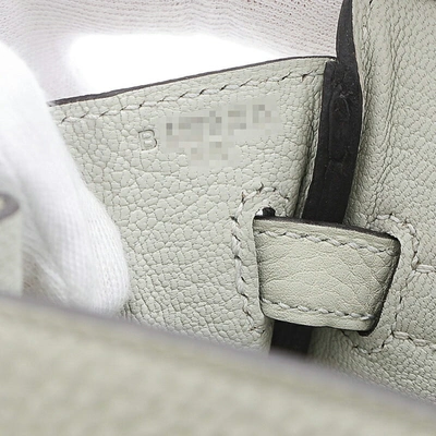 Shop Hermes Hermès Birkin 25 White Leather Handbag ()