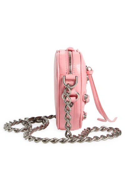 Shop Balenciaga Mini Le Cagole Leather Heart Crossbody Bag In Sweet Pink