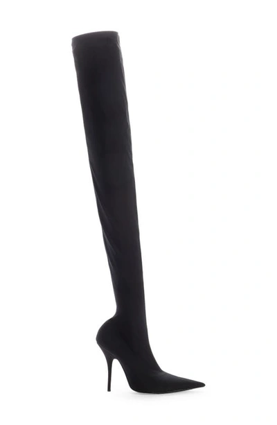 Shop Balenciaga Knife Over-the-knee Boot In Black