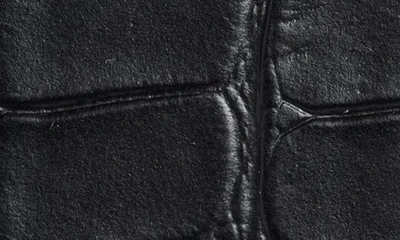 Shop Balenciaga Bb Logo Buckle Croc Embossed Leather Belt In Black