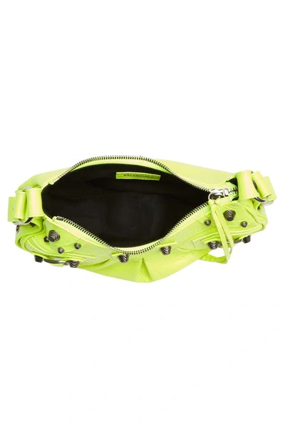 Shop Balenciaga Extra Small Le Cagole Lambskin Shoulder Bag In Fluo Yellow