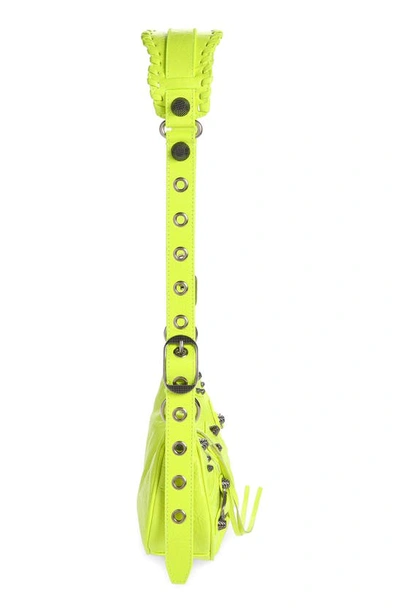 Balenciaga Extra Small Le Cagole Lambskin Shoulder Bag In Fluo Yellow