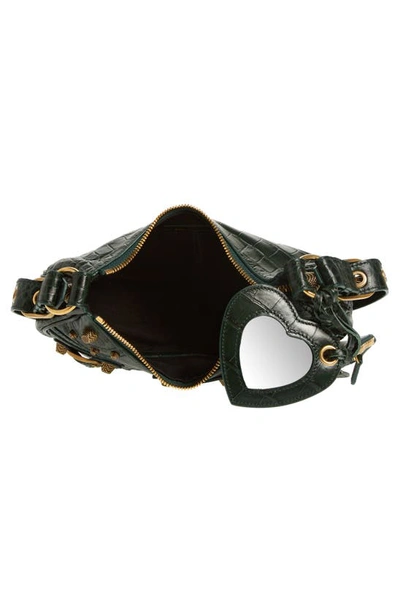 Balenciaga Extra Small Le Cagole Lambskin Shoulder Bag In Forest Green