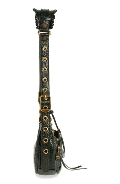 Balenciaga Extra Small Le Cagole Lambskin Shoulder Bag In Forest Green