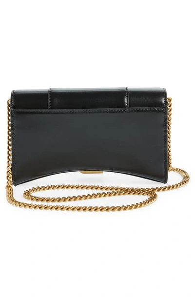 Shop Balenciaga Hour Wallet W/chain In Black