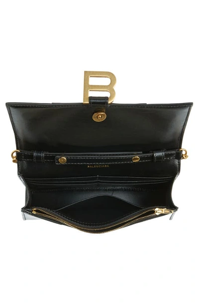 Balenciaga Hourglass Wallet On Chain Smallleathergoods In Black