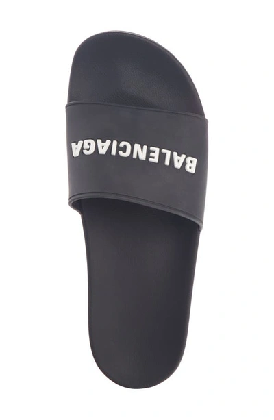 Balenciaga Pool Slide Slipper-mule In Black Polyuretan In Black