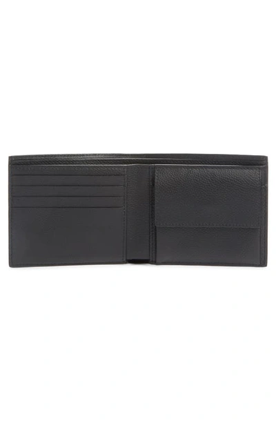 Shop Balenciaga Cash Logo Leather Wallet In Black