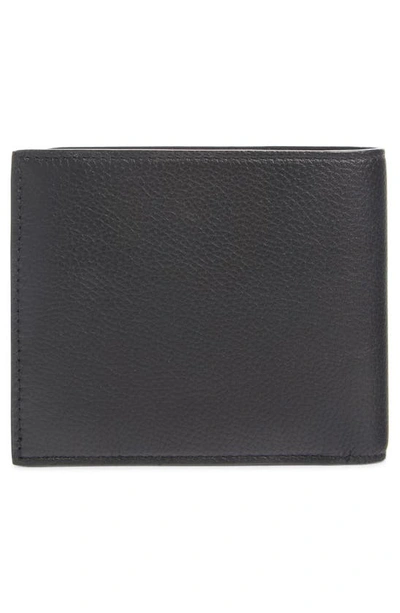 Shop Balenciaga Cash Logo Leather Wallet In Black
