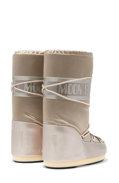 Moon Boot Moonboot Metallic Boots With Lace-up Design In Platinum