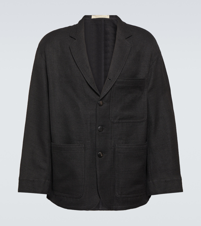 Shop Visvim Wool And Linen Jacket In Black