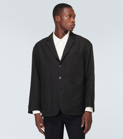 Shop Visvim Wool And Linen Jacket In Black