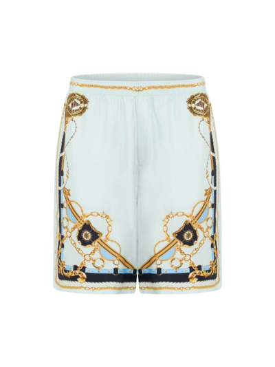 Shop Hotel Franks By Camilla Men's Baggy Mid-length Walk Shorts In Sea Charm