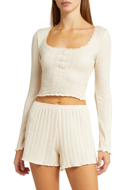 Shop Bp. Pointelle Rib Short Pajamas In Ivory Cream