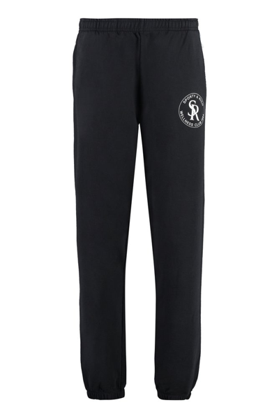 Shop Sporty And Rich Sporty & Rich Logo Printed Track Pants In Black