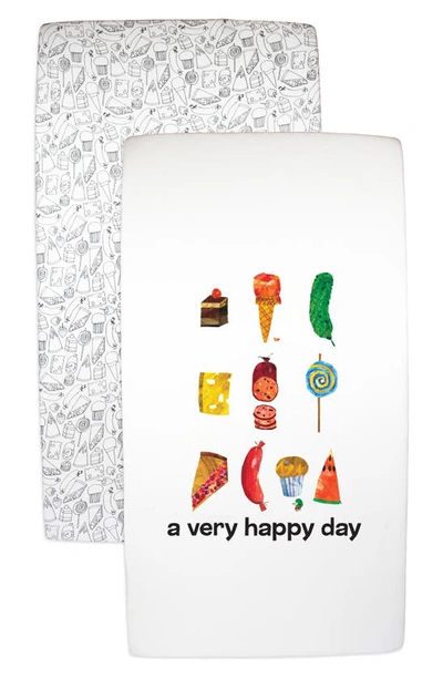 Shop L'ovedbaby X 'the Very Hungry Caterpillar™' Assorted 2-pack Fitted Organic Cotton Crib Sheets In Happy Day