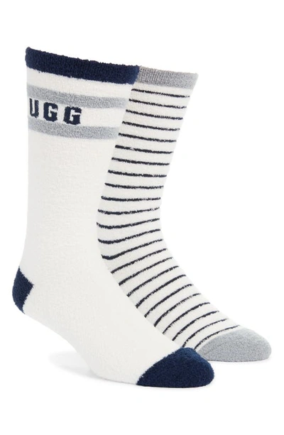 Shop Ugg Assorted 2-pack Kaiden Cozy Socks In  / Navy