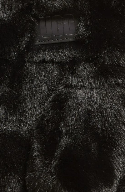 Ugg Faux Fur Fingerless Mittens In Black