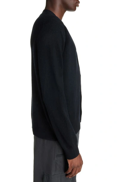 Shop Acne Studios Face Logo Wool Cardigan In Black