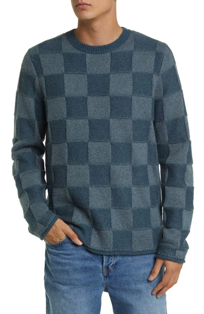 Shop Treasure & Bond Jacquard Check Sweater In Blue Weather Checker