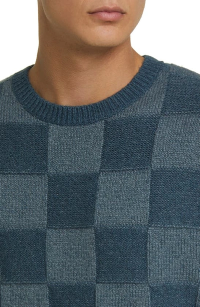Shop Treasure & Bond Jacquard Check Sweater In Blue Weather Checker