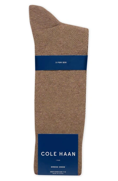 Cole Haan Tonal Argyle Crew Socks In Brown Heather