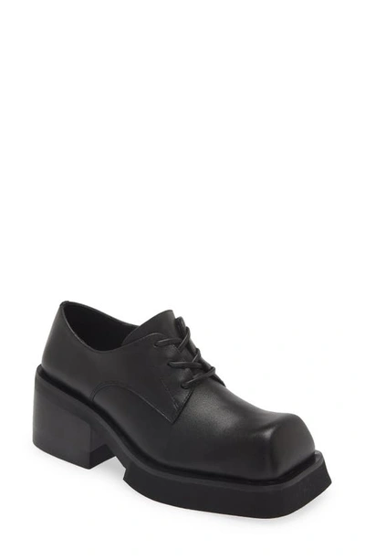 Shop Jeffrey Campbell Intellect Square Toe Platform Derby In Black